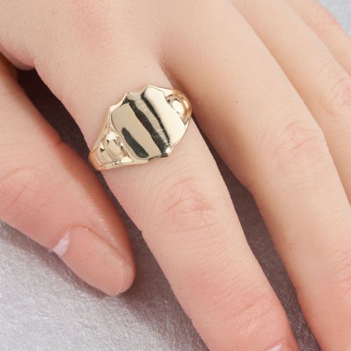 VINTAGE 9CT GOLD SHIELD FACED SIGNET RING HALLMARKED 1940 - ADDITIONAL PHOTO 6