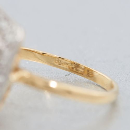 ART DECO 18CT GOLD OLD CUT DIAMOND PANEL CLUSTER RING - ADDITIONAL PHOTO 5