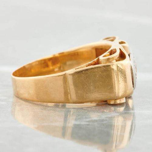 1940S 18CT GOLD 3 STONE TANK DIAMOND RING - ADDITIONAL PHOTO 3