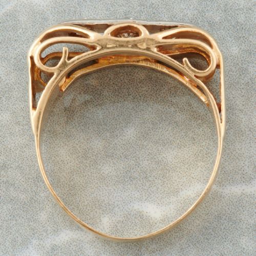 1940S 18CT GOLD 3 STONE TANK DIAMOND RING - ADDITIONAL PHOTO 7