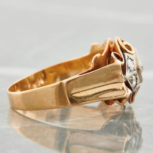 1940S 18CT GOLD DIAMOND TANK RING - ADDITIONAL PHOTO 4
