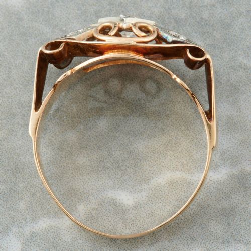 1940S 18CT GOLD DIAMOND TANK RING - ADDITIONAL PHOTO 5