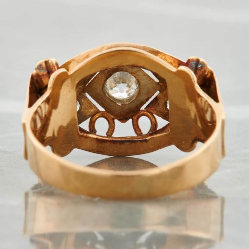 1940S 18CT GOLD DIAMOND TANK RING - ADDITIONAL PHOTO 6