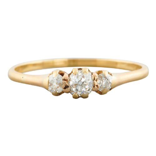 18ct gold 3 stone 050 carat diamond ring - CATEGORY: ANTIQUE JEWELLERY - DATED VICTORIAN