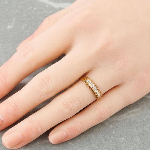 VICTORIAN 18CT GOLD 7 STONE DIAMOND RING - ADDITIONAL PHOTO 1