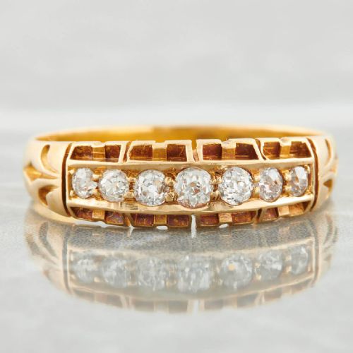 VICTORIAN 18CT GOLD 7 STONE DIAMOND RING - ADDITIONAL PHOTO 2