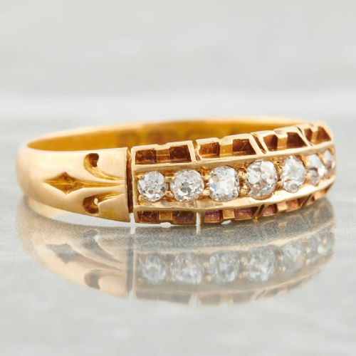 VICTORIAN 18CT GOLD 7 STONE DIAMOND RING - ADDITIONAL PHOTO 3