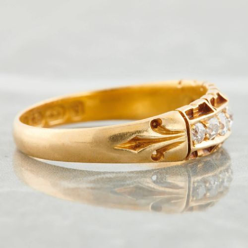 VICTORIAN 18CT GOLD 7 STONE DIAMOND RING - ADDITIONAL PHOTO 4