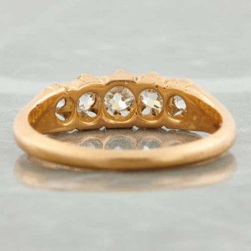 VICTORIAN 18CT GOLD 5 STONE 055 CARAT OLD CUT DIAMOND RING - ADDITIONAL PHOTO 6