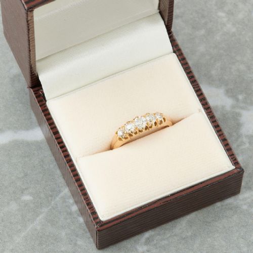 VICTORIAN 18CT GOLD 5 STONE 055 CARAT OLD CUT DIAMOND RING - ADDITIONAL PHOTO 8