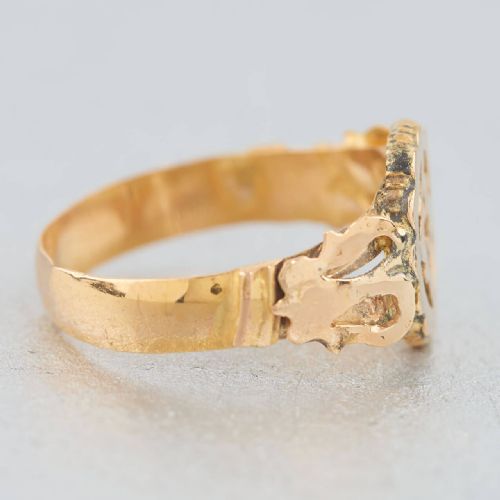 GEORGIAN 18CT GOLD OPENWORK CROSS RING - ADDITIONAL PHOTO 3