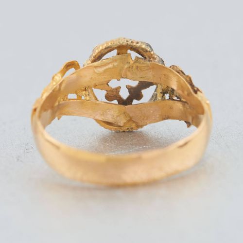 GEORGIAN 18CT GOLD OPENWORK CROSS RING - ADDITIONAL PHOTO 4