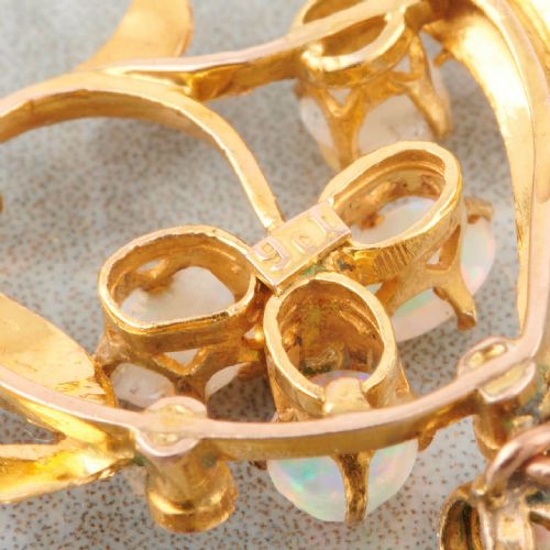 ART NOUVEAU 9CT GOLD OPAL FLORAL NECKLACE - ADDITIONAL PHOTO 6
