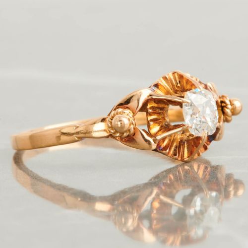 EDWARDIAN 18CT GOLD DIAMOND SOLITAIRE ENGAGEMENT RING - ADDITIONAL PHOTO 2