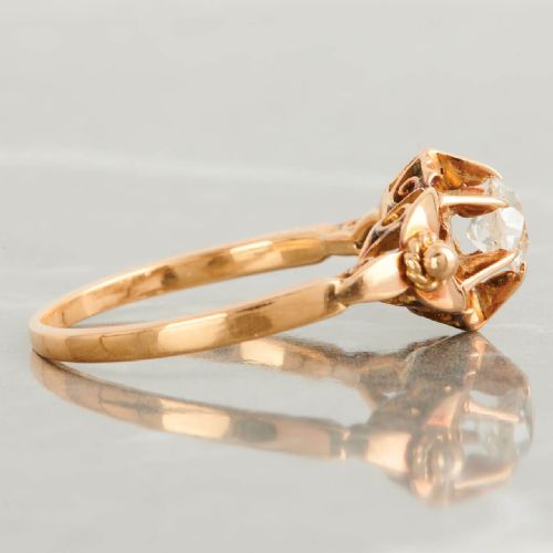 EDWARDIAN 18CT GOLD DIAMOND SOLITAIRE ENGAGEMENT RING - ADDITIONAL PHOTO 3