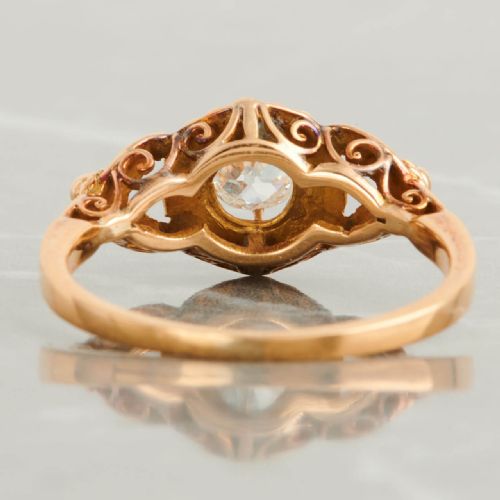 EDWARDIAN 18CT GOLD DIAMOND SOLITAIRE ENGAGEMENT RING - ADDITIONAL PHOTO 4