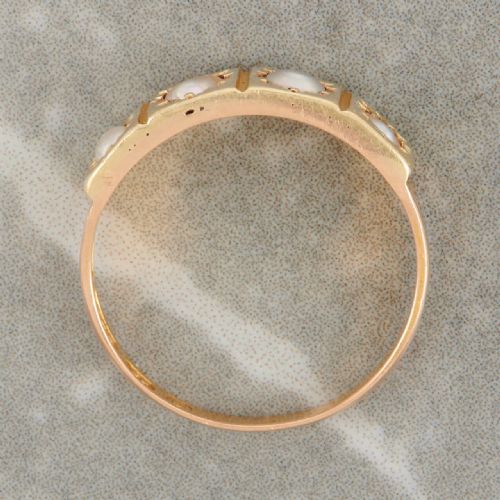 VICTORIAN 15CT GOLD 4 STONE PEARL RING - ADDITIONAL PHOTO 5