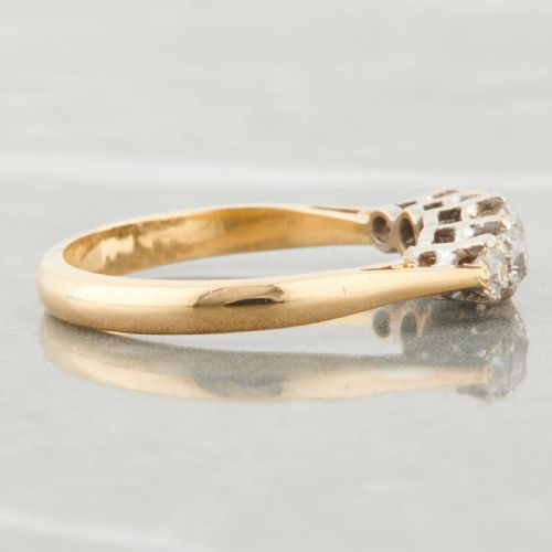 18CT GOLD 050 CARAT 5 STONE OLD CUT DIAMOND RING - ADDITIONAL PHOTO 4