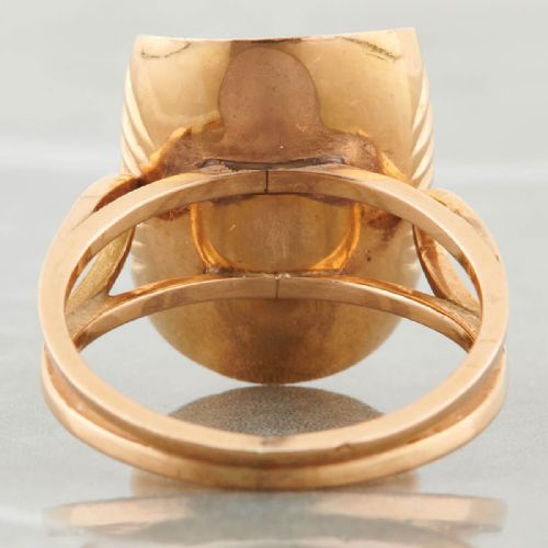 1950S 18CT GOLD PEARL IN OYSTER SHELL COCKTAIL RING - ADDITIONAL PHOTO 4
