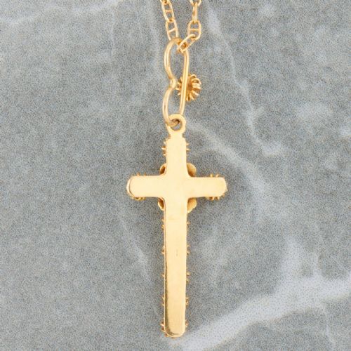 18CT GOLD FANCY CROSS PENDANT AND CHAIN - ADDITIONAL PHOTO 4