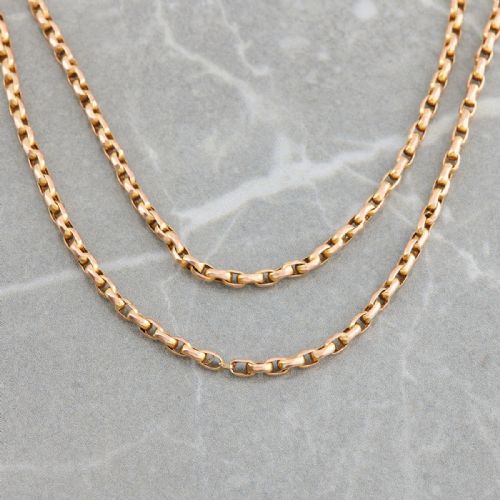 9CT GOLD 54 DIAMOND CUT BELCHER GUARD CHAIN WITH DOG CLIP - ADDITIONAL PHOTO 3
