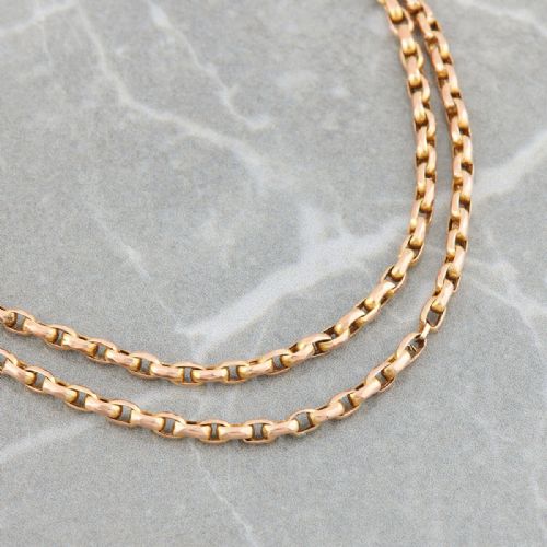 9CT GOLD 54 DIAMOND CUT BELCHER GUARD CHAIN WITH DOG CLIP - ADDITIONAL PHOTO 4