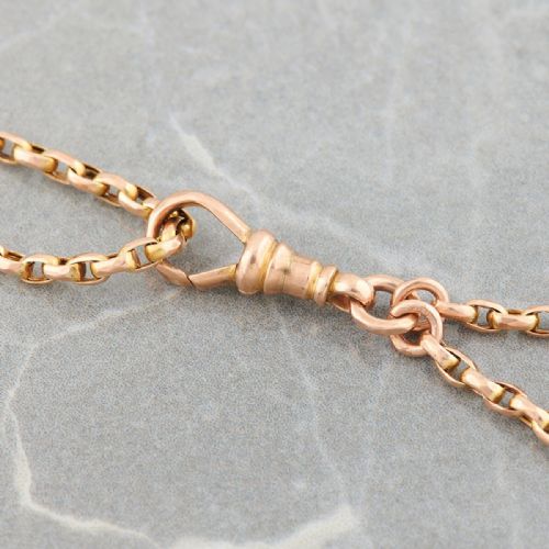 9CT GOLD 54 DIAMOND CUT BELCHER GUARD CHAIN WITH DOG CLIP - ADDITIONAL PHOTO 5
