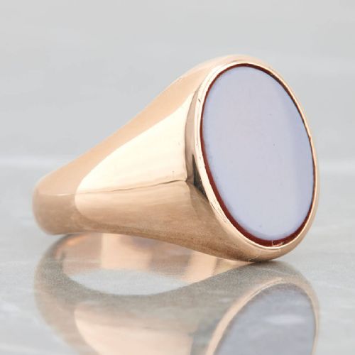 9CT GOLD OVAL SARDONYX SIGNET RING 1965 - ADDITIONAL PHOTO 2