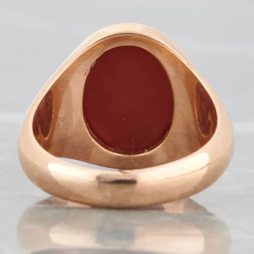 9CT GOLD OVAL SARDONYX SIGNET RING 1965 - ADDITIONAL PHOTO 4