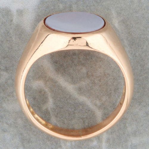 9CT GOLD OVAL SARDONYX SIGNET RING 1965 - ADDITIONAL PHOTO 5
