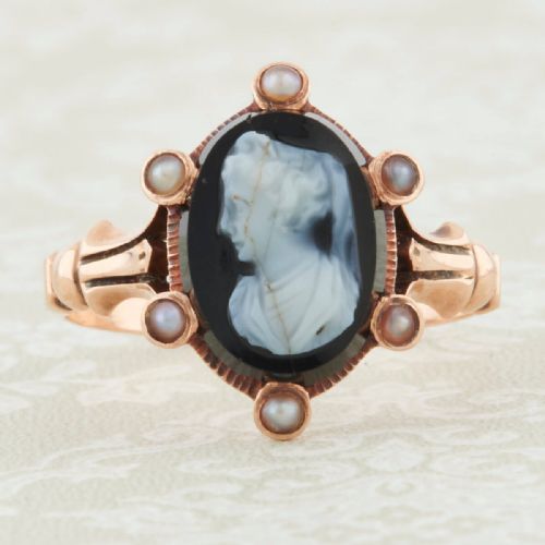 victorian 15ct rose gold cameo ring - CATEGORY: ANTIQUE JEWELLERY - DATED VICTORIAN