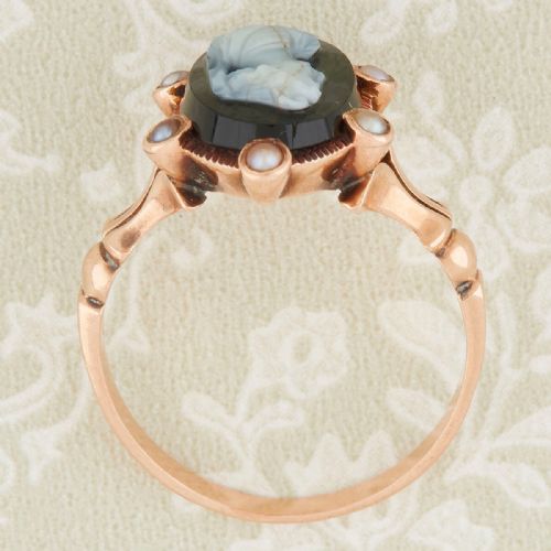 VICTORIAN 15CT ROSE GOLD CAMEO RING - ADDITIONAL PHOTO 3