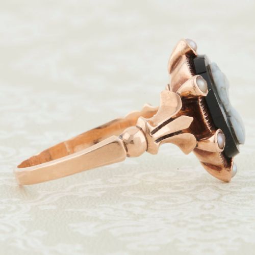VICTORIAN 15CT ROSE GOLD CAMEO RING - ADDITIONAL PHOTO 5