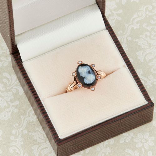 VICTORIAN 15CT ROSE GOLD CAMEO RING - ADDITIONAL PHOTO 6