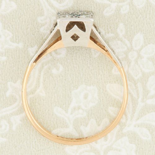 18CT GOLD FOUR STONE DIAMOND ENGAGEMENT RING 1940S - ADDITIONAL PHOTO 5