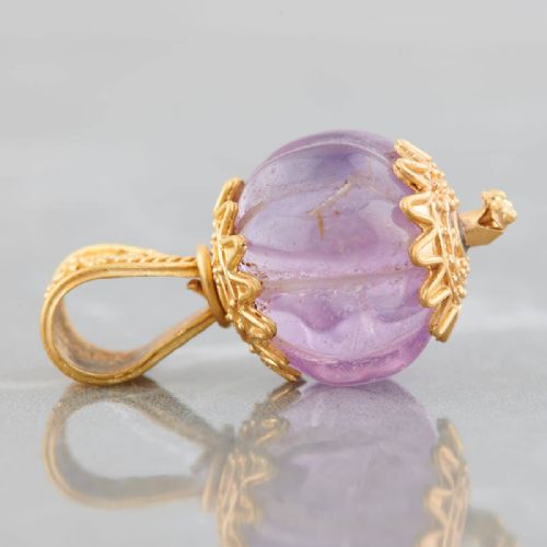 ANCIENT GREEK GOLD AMETHYST POMEGRANATE PENDANT - ADDITIONAL PHOTO 1