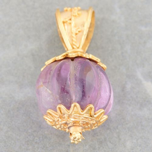 ANCIENT GREEK GOLD AMETHYST POMEGRANATE PENDANT - ADDITIONAL PHOTO 2
