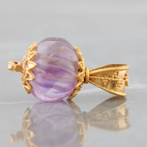 ANCIENT GREEK GOLD AMETHYST POMEGRANATE PENDANT - ADDITIONAL PHOTO 3