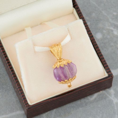 ANCIENT GREEK GOLD AMETHYST POMEGRANATE PENDANT - ADDITIONAL PHOTO 8