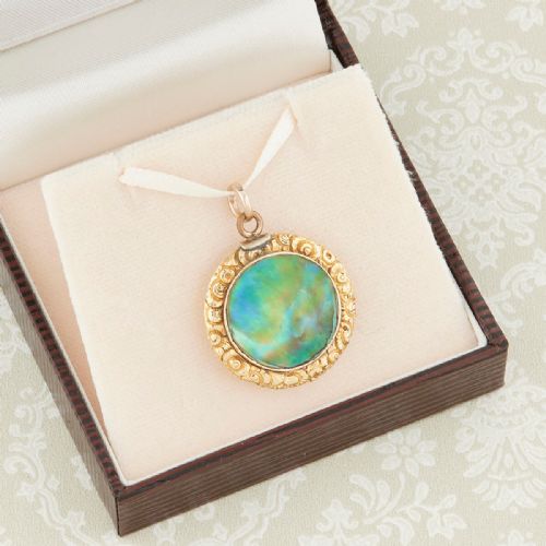 VICTORIAN 18CT GOLD ABALONE SHELL LOCKET - ADDITIONAL PHOTO 6
