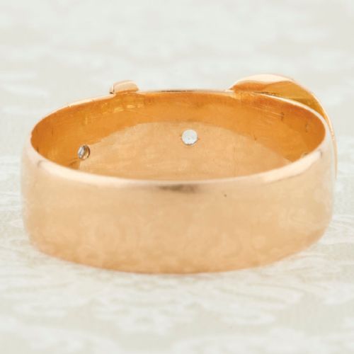 ANTIQUE 18CT GOLD DIAMOND BUCKLE RING - ADDITIONAL PHOTO 4