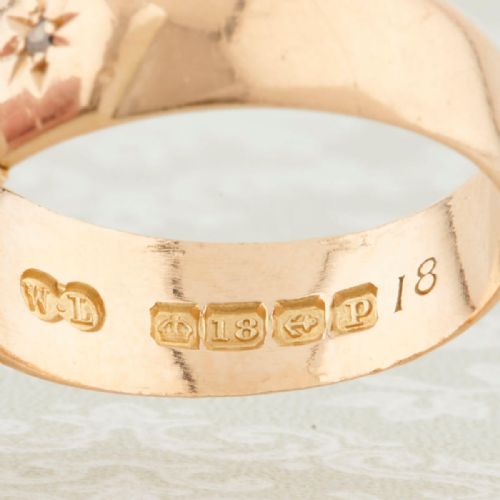 ANTIQUE 18CT GOLD DIAMOND BUCKLE RING - ADDITIONAL PHOTO 5
