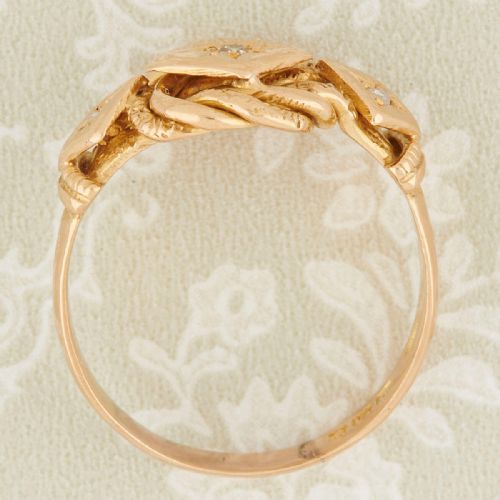 EDWARDIAN 18CT GOLD DIAMOND LOVERS KNOT RING - ADDITIONAL PHOTO 5