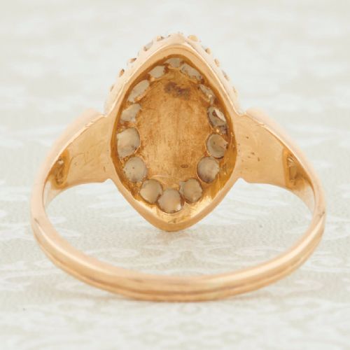 VICTORIAN 18CT GOLD TURQUOISE AND PEARL MARQUISE RING - ADDITIONAL PHOTO 5