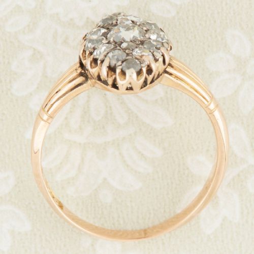 VICTORIAN 18CT GOLD OLD CUT DIAMOND MARQUISE RING 1 CARAT - ADDITIONAL PHOTO 5