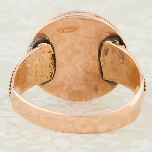 VICTORIAN 18CT GOLD CABOCHON GARNET TARGET RING - ADDITIONAL PHOTO 3