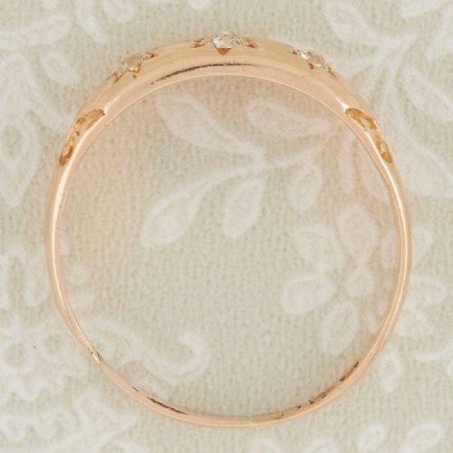 VICTORIAN 18CT GOLD 3 STONE DIAMOND GYPSY RING - ADDITIONAL PHOTO 5