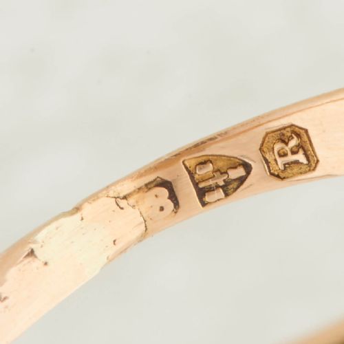 VICTORIAN 18CT GOLD 3 STONE DIAMOND GYPSY RING - ADDITIONAL PHOTO 6