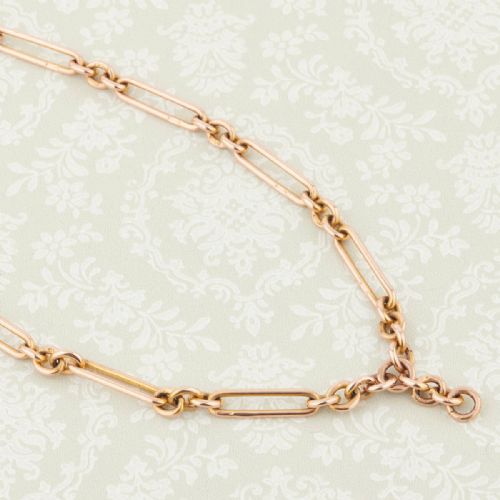 antique 9ct rose gold albert watch fob chain choker necklace - CATEGORY: ANTIQUE JEWELLERY - DATED 19TH CENTURY