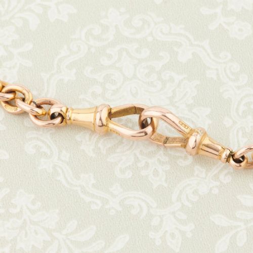 ANTIQUE 9CT ROSE GOLD ALBERT WATCH FOB CHAIN CHOKER NECKLACE - ADDITIONAL PHOTO 6